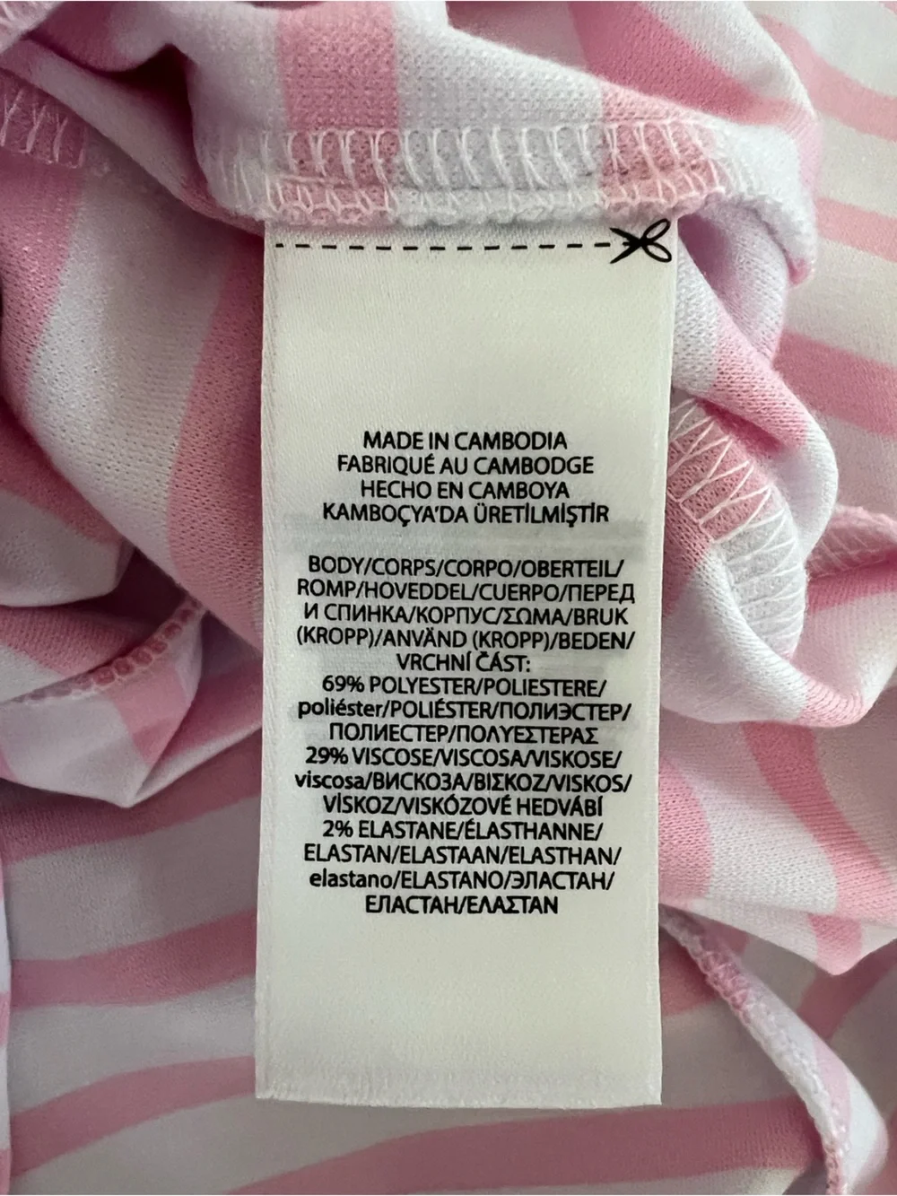 Polo Ralph Lauren Girls Pink and White Striped Flutter-Sleeve Dress Size 6X